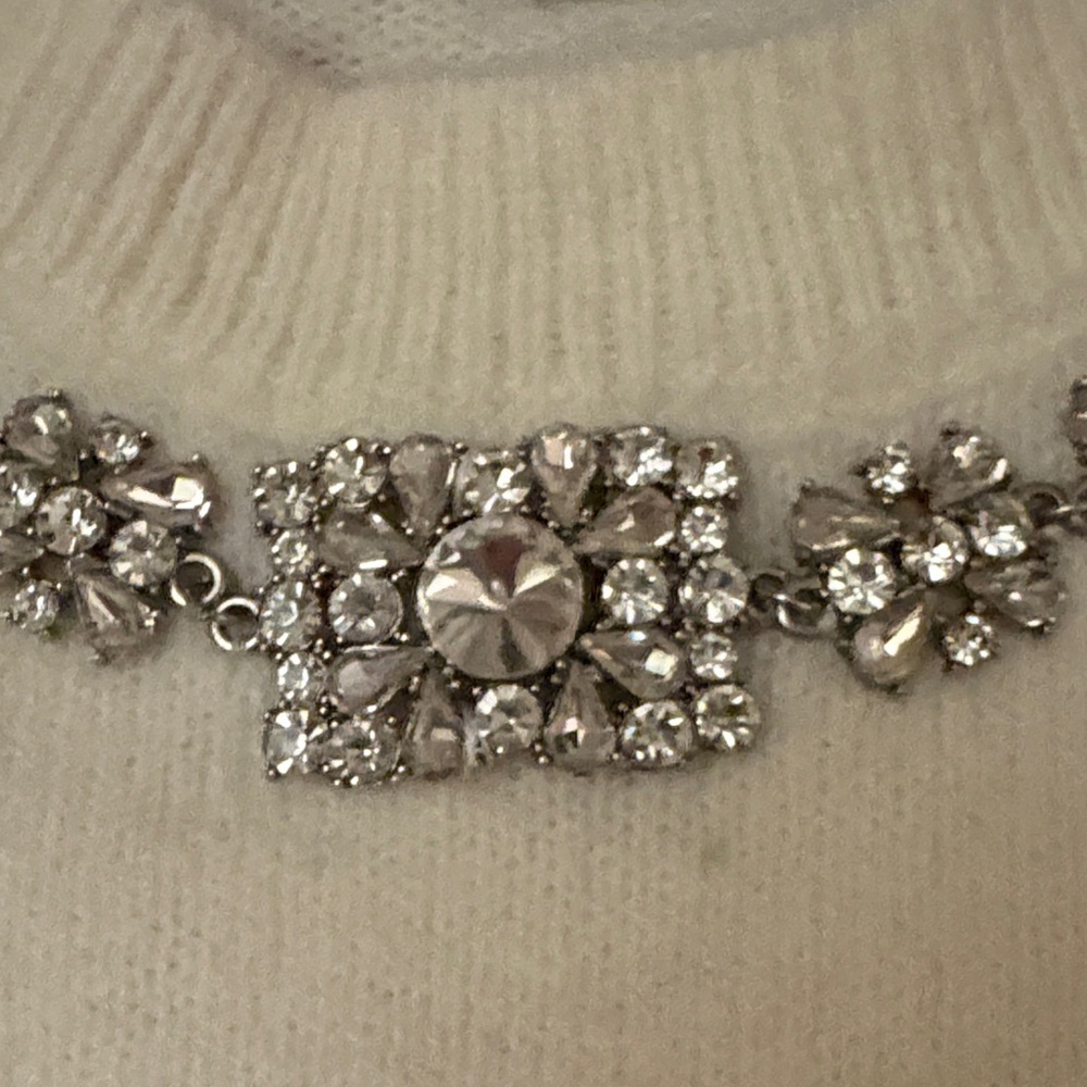 Express Cream Sweater with Embellished Neckline - Picture 4 of 9